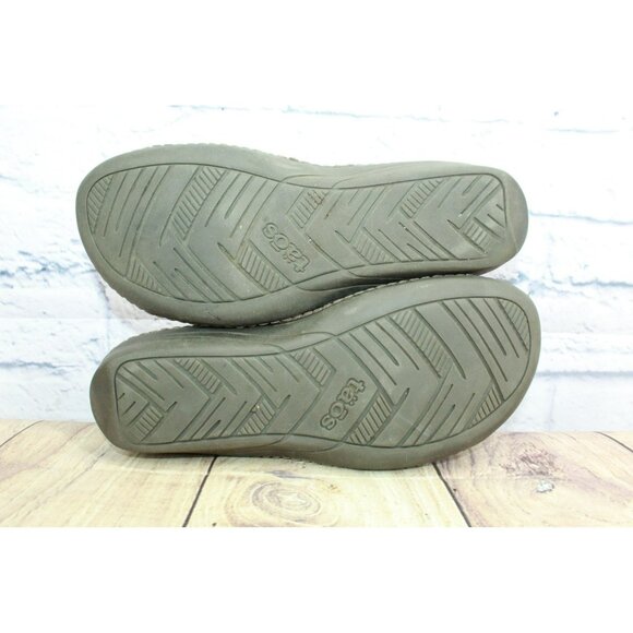 Taos Miracle Brown Leather Slip-on Comfort Casual Wedge Sandals Size 10 - Picture 9 of 9